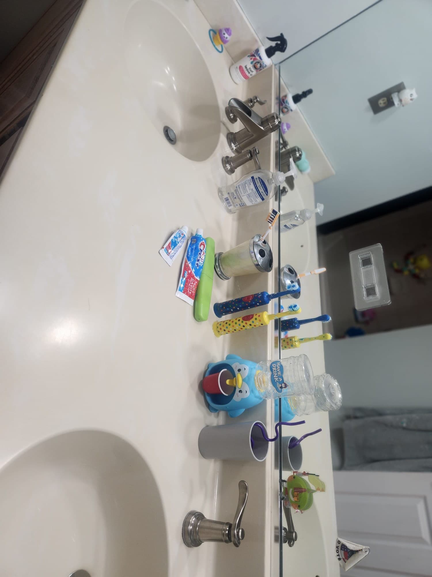 Bathroom sink area after professional cleaning