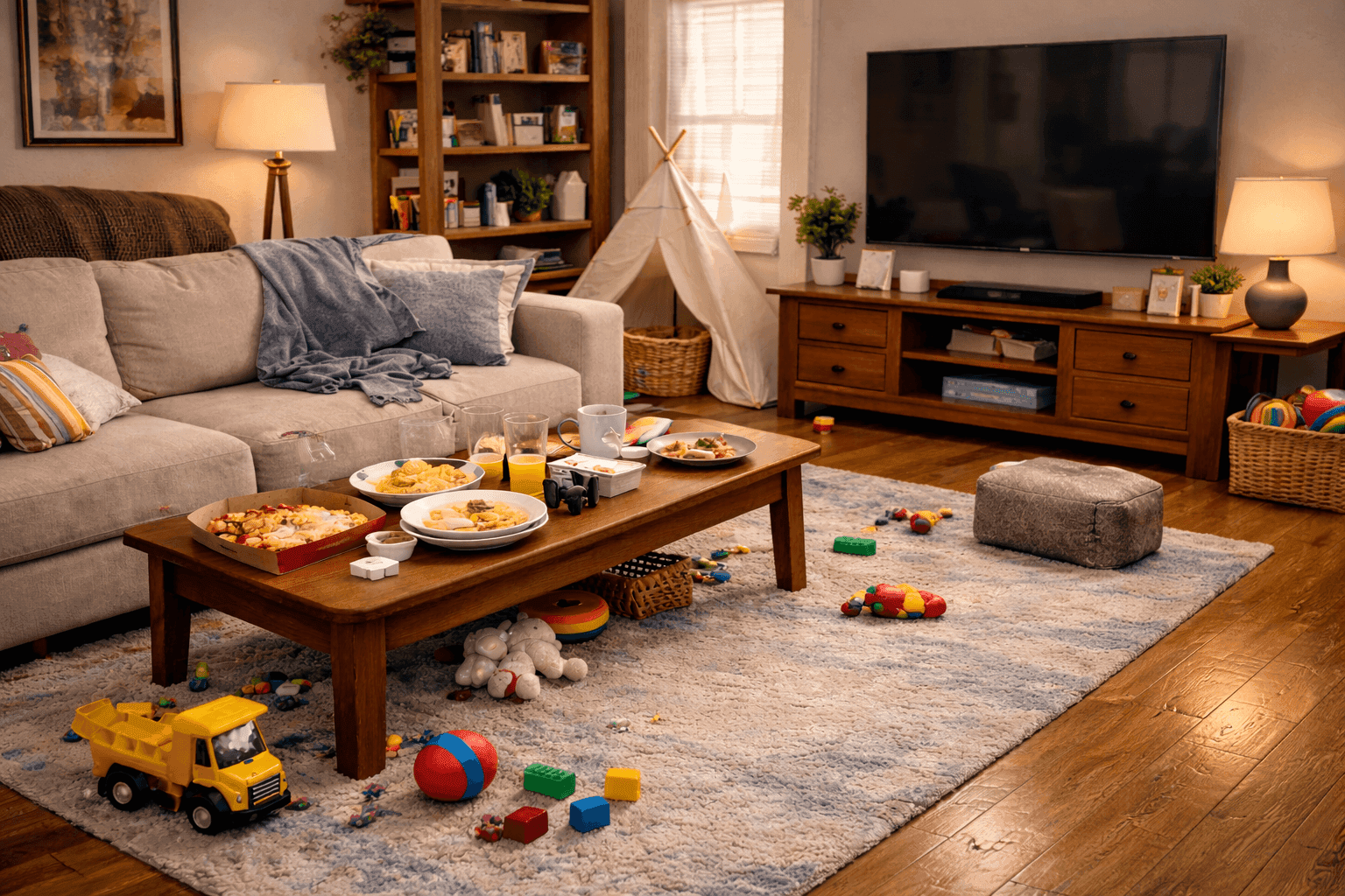 Spotless clean living room